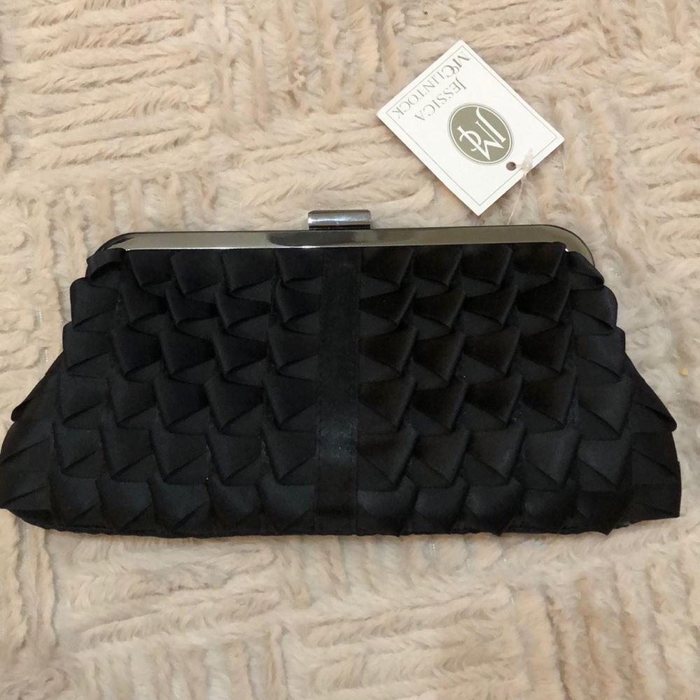 NWT Jessica McClintock black convertible clutch